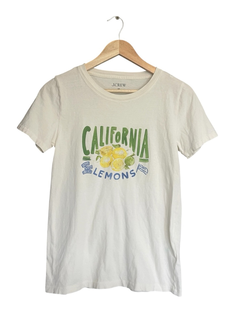 J. Crew Cream Graphic 'California Lemons' Short Sleeve Tee